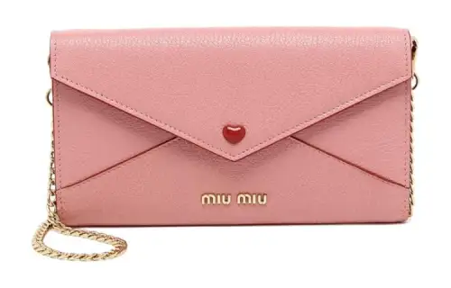 MIU MIU Leather Shoulder Bag, Crossbody Bag Women's Pink