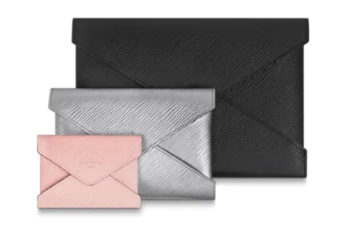 LOUIS VUITTON Pochette Kirigami Epi Black Silver Rose Ballerine