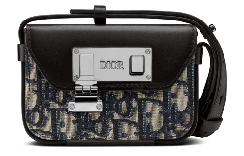 DIOR Lock Smooth Cow Leather Handheld Shoulder Bag, Crossbody Bag Extra Small Men's