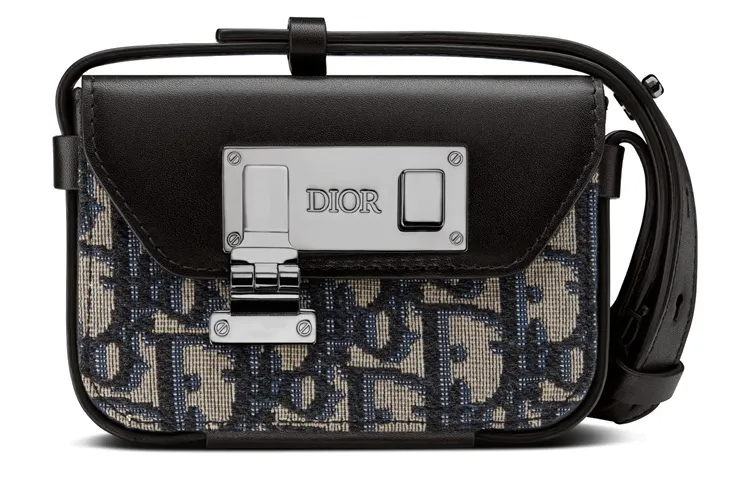 DIOR Lock Smooth Cow Leather Handheld Shoulder Bag, Crossbody Bag Extra Small Men's