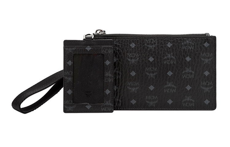 MCM Essential Visetos Origina presbyopic print multi-functional artificial leather handbag with card holder clutch mini men and women same style couple model black