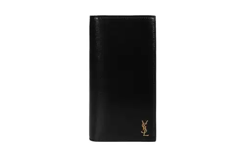 SAINT LAURENT Cow Leather Wallet Men's Black