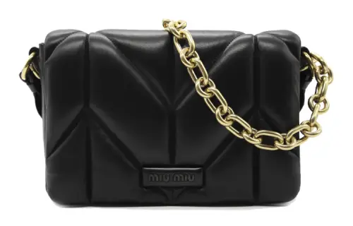 MIU MIU Sheepskin Crossbody Bag, Shoulder Bag Women's Black