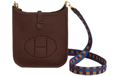HERMES Evelyne Clemence Bullock Leather Crossbody Bag, Shoulder Bag 16 Women's