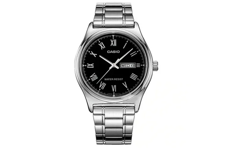 CASIO STANDARD Quartz Movement Stainless Steel Strap Watch Men's Watches Black Dial