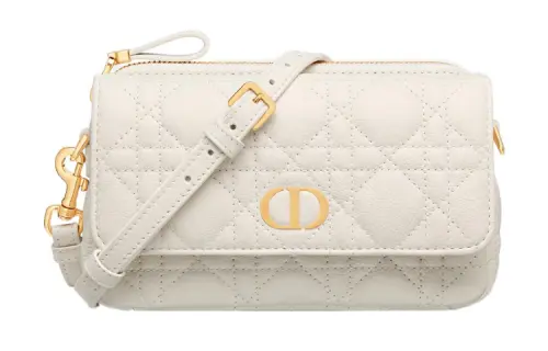 DIOR Soft Cow Leather Handbag, Shoulder Bag, Crossbody Bag, Clutch Women's Milk White