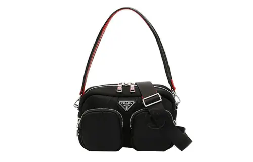 PRADA Fabric One Shoulder Handbag Women's Black