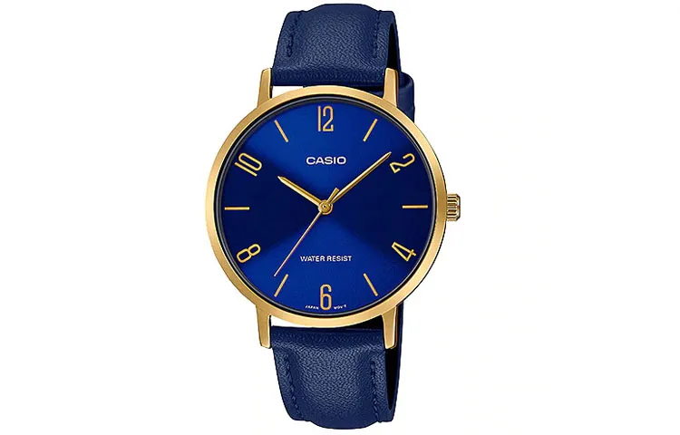CASIO STANDARD Quartz Movement Leather Strap Watch Women's Watch Blue Dial