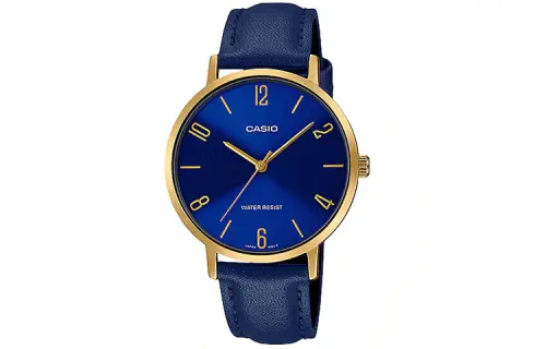 CASIO STANDARD Quartz Movement Leather Strap Watch Women's Watch Blue Dial