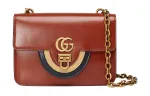 GUCCI Leather Shoulder Bag, Crossbody Bag Small Women's Brick Red