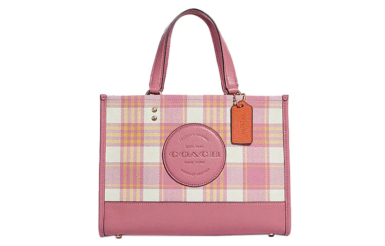 COACH Dempsey Fabric With Cow Leather Tote Bag, Shopping Bag, Shoulder Bag, Crossbody Bag, Handbag Large Women's