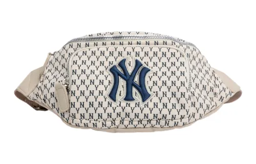 MLB Monogram Collection Polyamide Crossbody Bag, Sling Bag, Fanny Pack Regular Unisex Ivory White