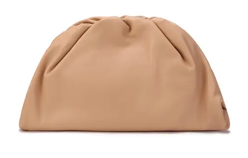Bottega Veneta POUCH Cloud Bag Cow Leather Clutch Women's Almond