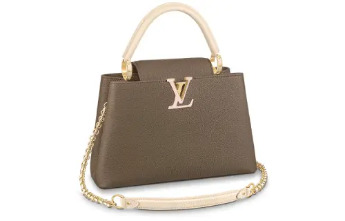 LOUIS VUITTON Capucines Taurillon Leather Capson Shoulder Bag Medium Women's Tan