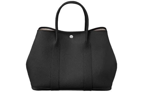 HERMES Garden Party Negonda Calfskin Handbag 36 Women's 89 Noir Black