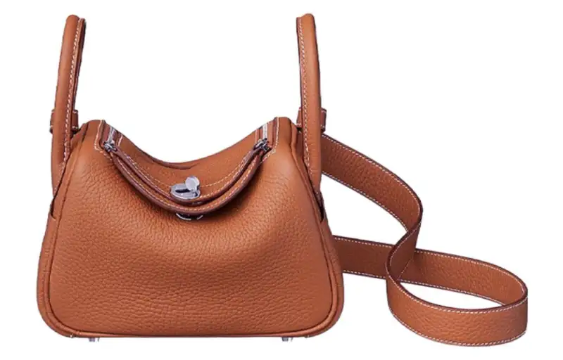 HERMES Lindy Taurillon Clemence Cow Leather Handbag 19 Women's 6C Cuivre Copper Red