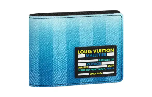 LOUIS VUITTON Multiple Wallet Damier Stripes Gradient Blue