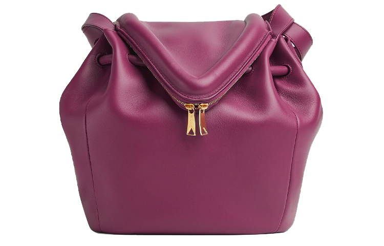 Bottega Veneta Beak Cow Leather Handbag Women's Purple