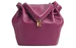 Bottega Veneta Beak Cow Leather Handbag Women's Purple