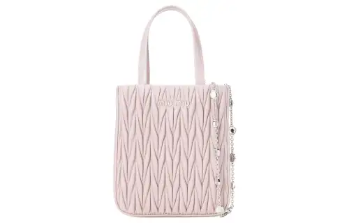 MIU MIU Matelassé Soft Sheep Leather Handbag Clutch Mini Women's Pink