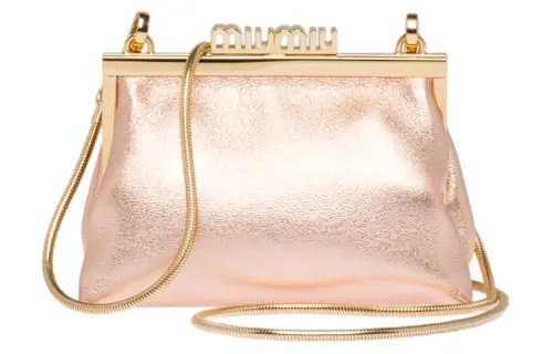 MIU MIU Sheepskin Dumpling Bag, Handheld Shoulder Bag, Crossbody Bag Medium Women's Light Pink