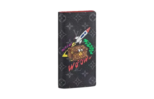 LOUIS VUITTON Brazza Monogram Canvas Wallet Men's Black