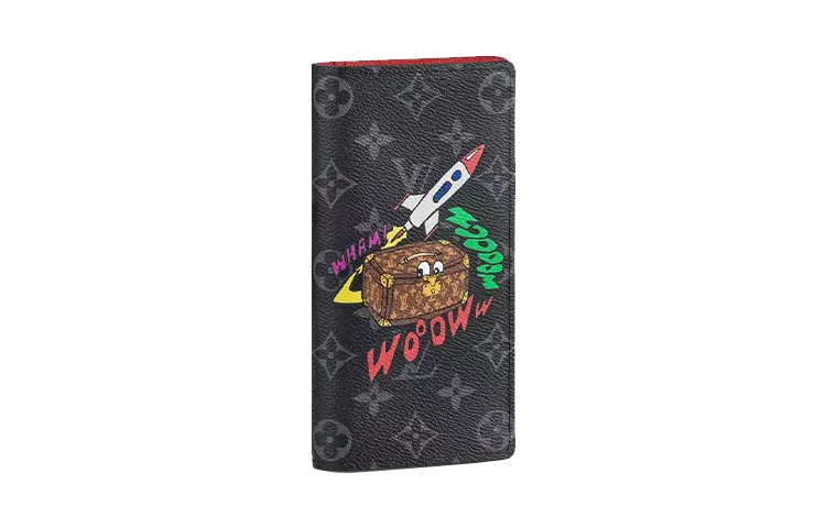 LOUIS VUITTON Brazza Monogram Canvas Wallet Men's Black