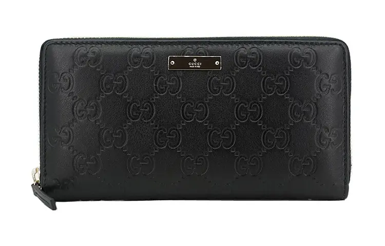 GUCCI Leather Wallet Unisex Black