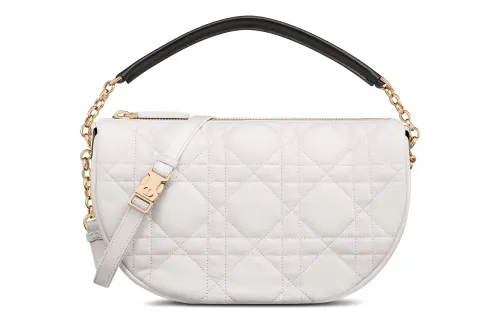 DIOR Sheepskin HOBO Handbag, Shoulder Bag Medium Women's White