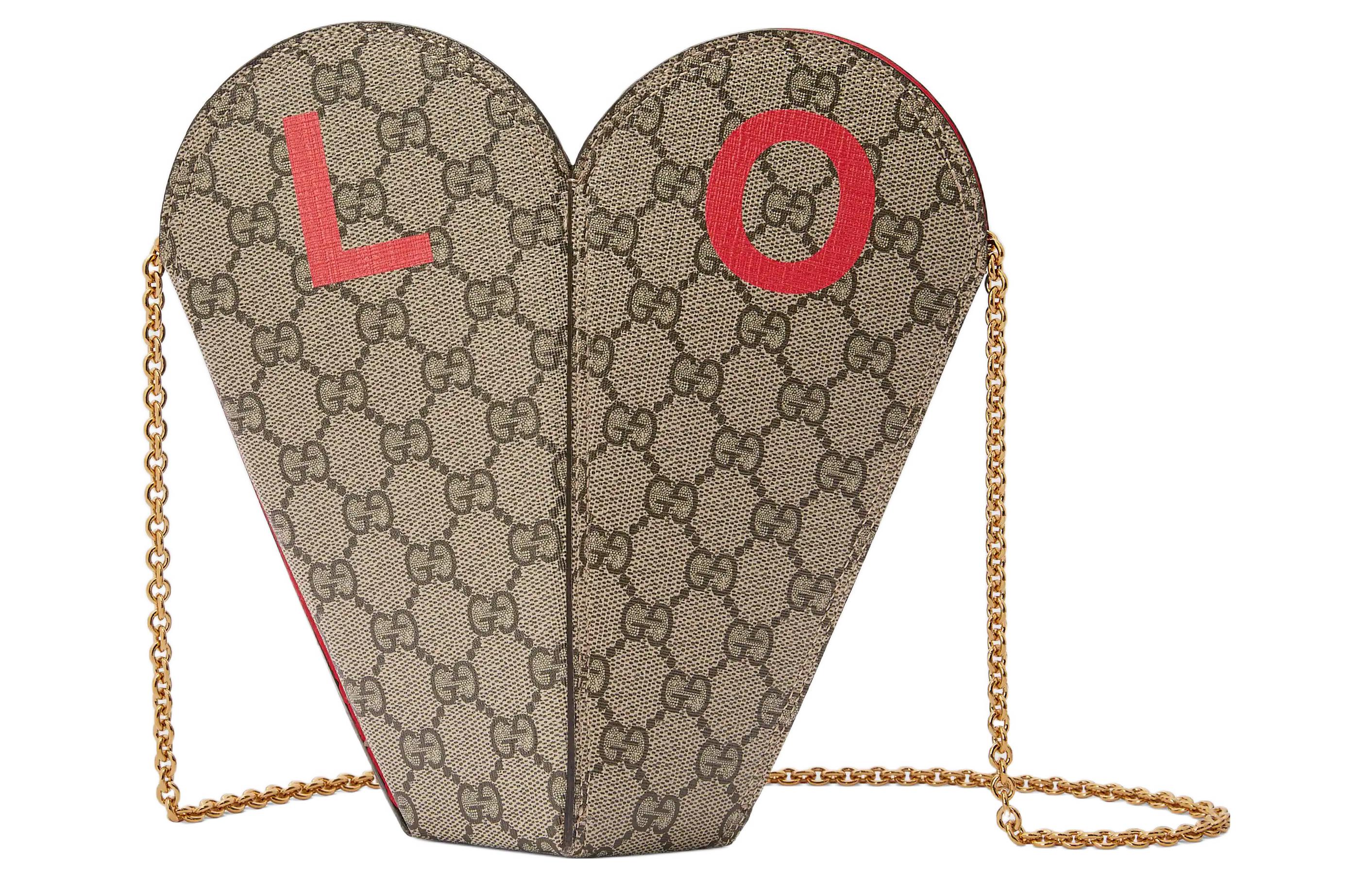 Женская сумка Gucci Love Logo (черно-оранжевая)