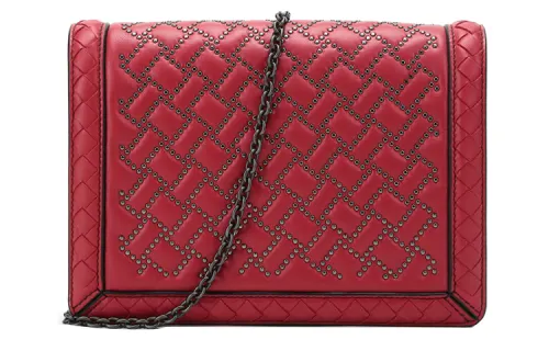 Bottega Veneta Sheepskin Crossbody Bag, Shoulder Bag Women's Red