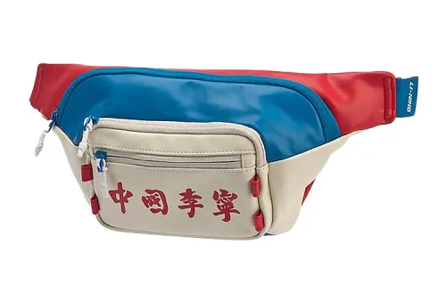 Li Ning Polyurethane Synthetic Leather One Shoulder Crossbody Fanny Pack Regular Men's Vintage Blue Red