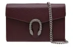 GUCCI Dionysus Leather Wallet, Crossbody Bag, Shoulder Bag Women's Dark Burgundy