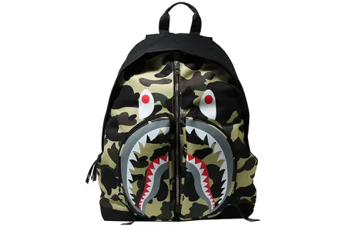 A BATHING APE Fabric Backpack Regular Unisex Black Camouflage