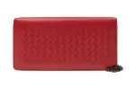 Bottega Veneta Magnetic Closure Cow Leather Shoulder Bag Women's Red