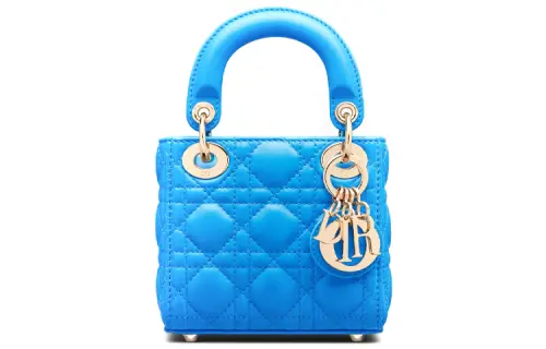 DIOR Lady Dior Sheepskin Handbag, Shoulder Bag, Crossbody Bag, Handbag Micro Women's Blue