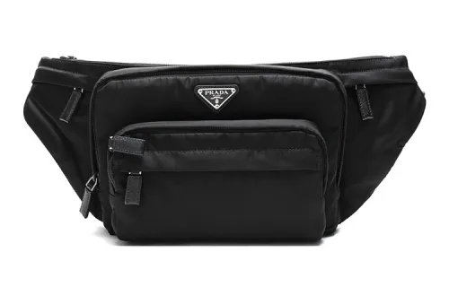 PRADA Fabric Fanny Pack Sling Bag Crossbody Bag Regular Men's Black