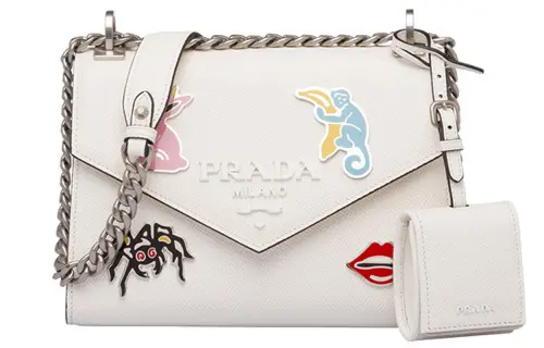 PRADA Cow Leather Shoulder Bag Regular Women's White