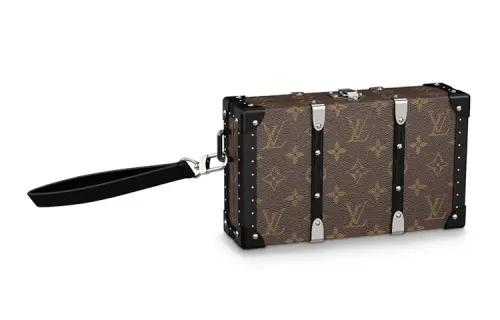LOUIS VUITTON Coated Canvas With Cow Leather Trim Hard Case Unisex Brown