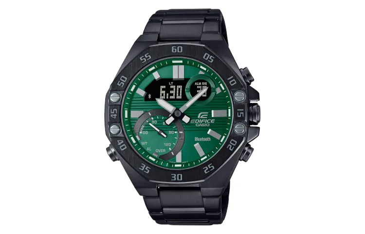 CASIO Men EDIFICE Green Watch ECB-10YDC-3APR