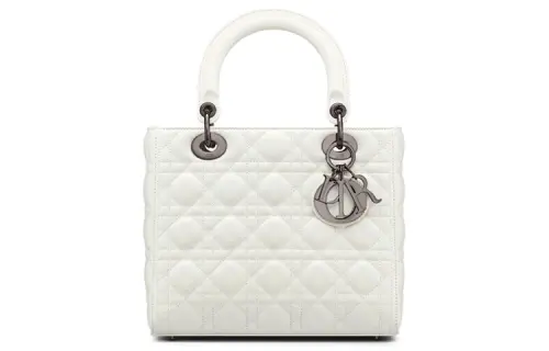 DIOR Lady Dior Sheepskin Handbag, Shoulder Bag, Crossbody Bag, Handbag Medium Women's Milk White