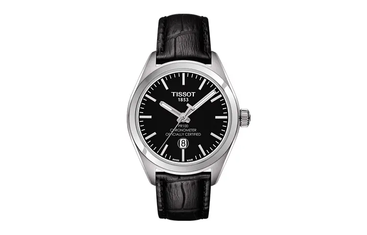 TISSOT PR100 Collection Quartz Movement Women's Watch 33mm Black Dial Stainless Steel Case