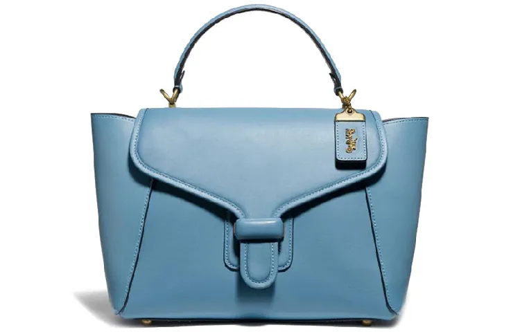 COACH Courier Leather Handbags Large Women's Blue