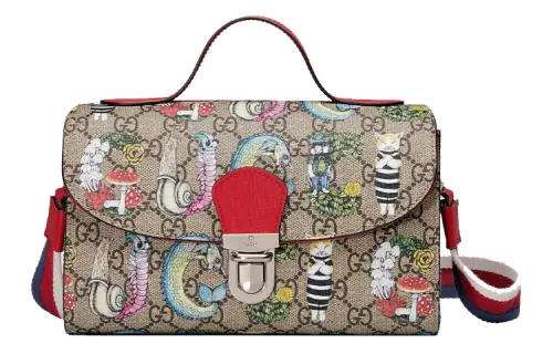 GUCCI Yuko Higuchi Collaboration Canvas With Leather Messenger Bag, Shoulder Bag, Crossbody Bag, Handbag, Kids' Bag