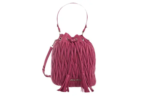 MIU MIU Sheepskin Bucket Bag, Shoulder Bag, Handbag, Crossbody Bag Regular Women's Pink