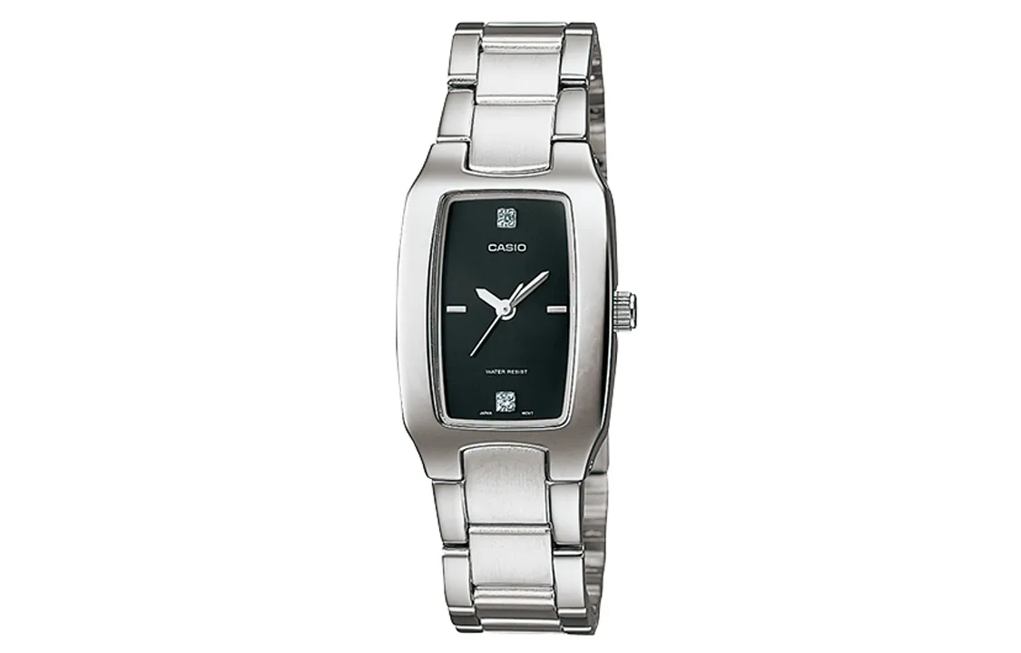 CASIO STANDARD Quartz Movement Stainless Steel Strap Watch Women's Watch Black Dial