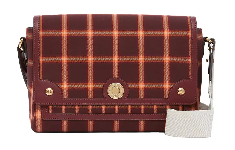 Burberry Note Cotton Messenger Bag, Shoulder Bag, Crossbody Bag Women's Burgundy