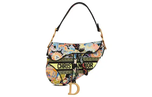 DIOR Saddle Embroidery Handbag Women's Multicolor