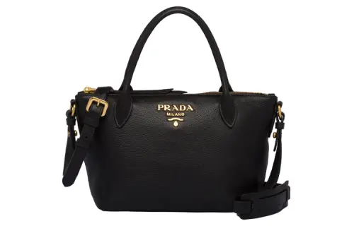PRADA Calfskin Handbag, Shoulder Bag, Crossbody Bag Regular Women's Black