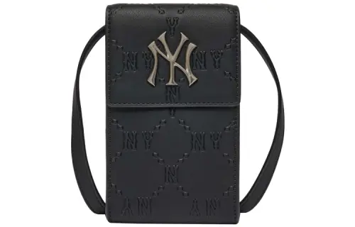 MLB Leather Cell Phone Pouch, Crossbody Bag Regular Unisex Black